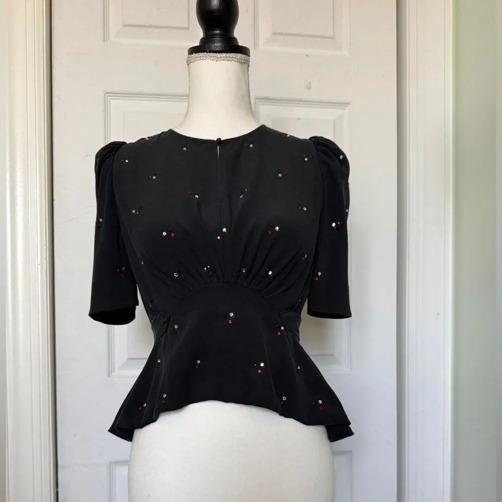 1940s Style Silk and Beaded Luxury 3.1 Phillip Lim Top